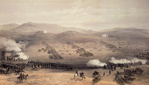 Charge van de Lichte Cavalerie Brigade, 25 oktober 1854, gegraveerd door E. Walker, uitgegeven door Colnaghi und Co, 1855